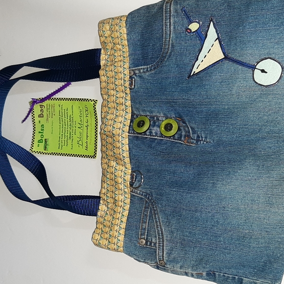 BOLSA "BLUE MARTINI" BLUE JEAN SHOULDER BAG - Picture 7 of 8